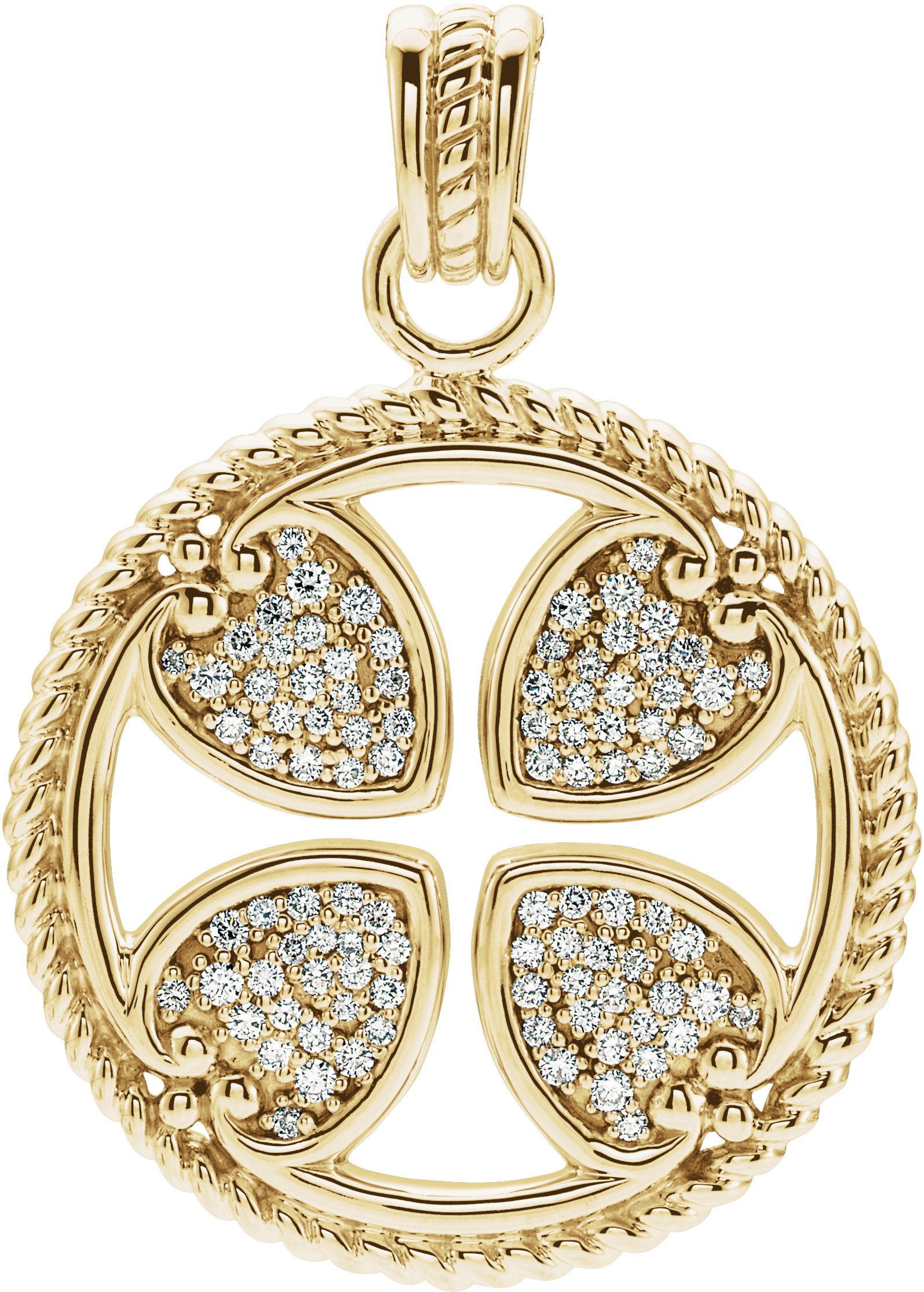 Accented Maltese Rope Cross Pendant
