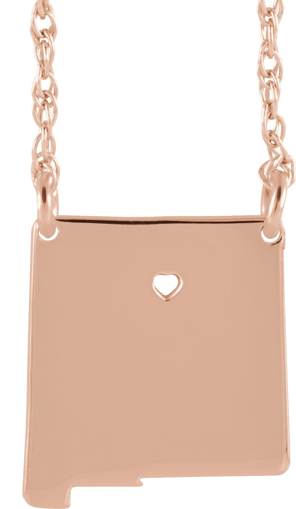 Engravable State with Heart-Pierced City Necklace