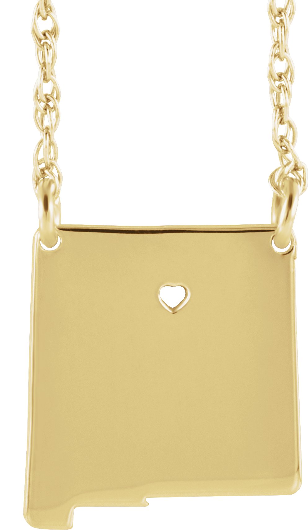Engravable State with Heart-Pierced City Necklace