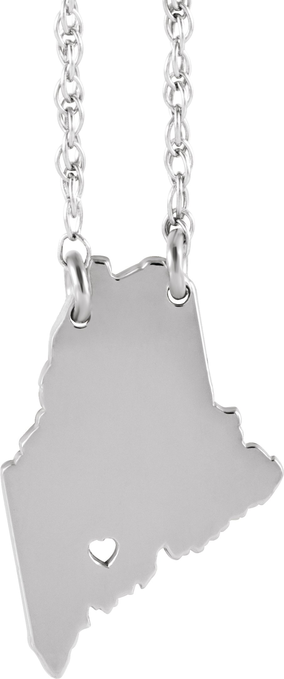 Engravable State with Heart-Pierced City Necklace