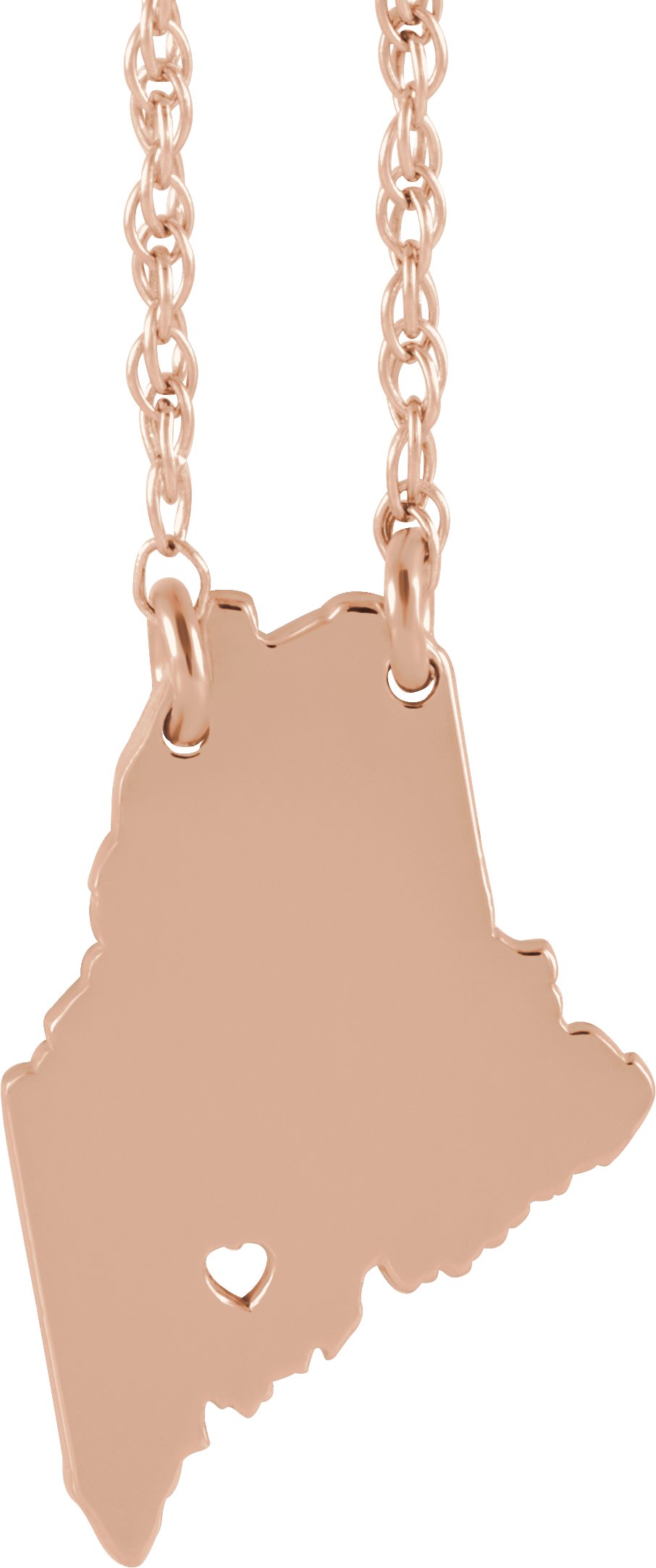Engravable State with Heart-Pierced City Necklace