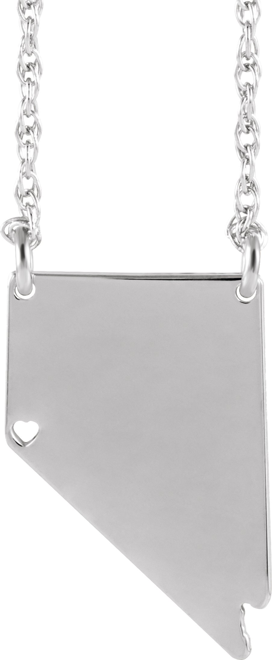 Engravable State with Heart-Pierced City Necklace