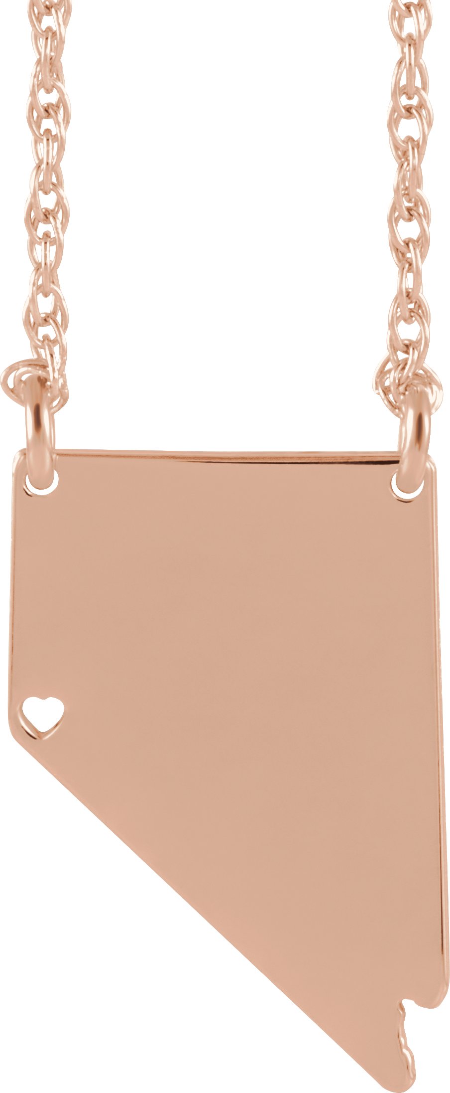 Engravable State with Heart-Pierced City Necklace