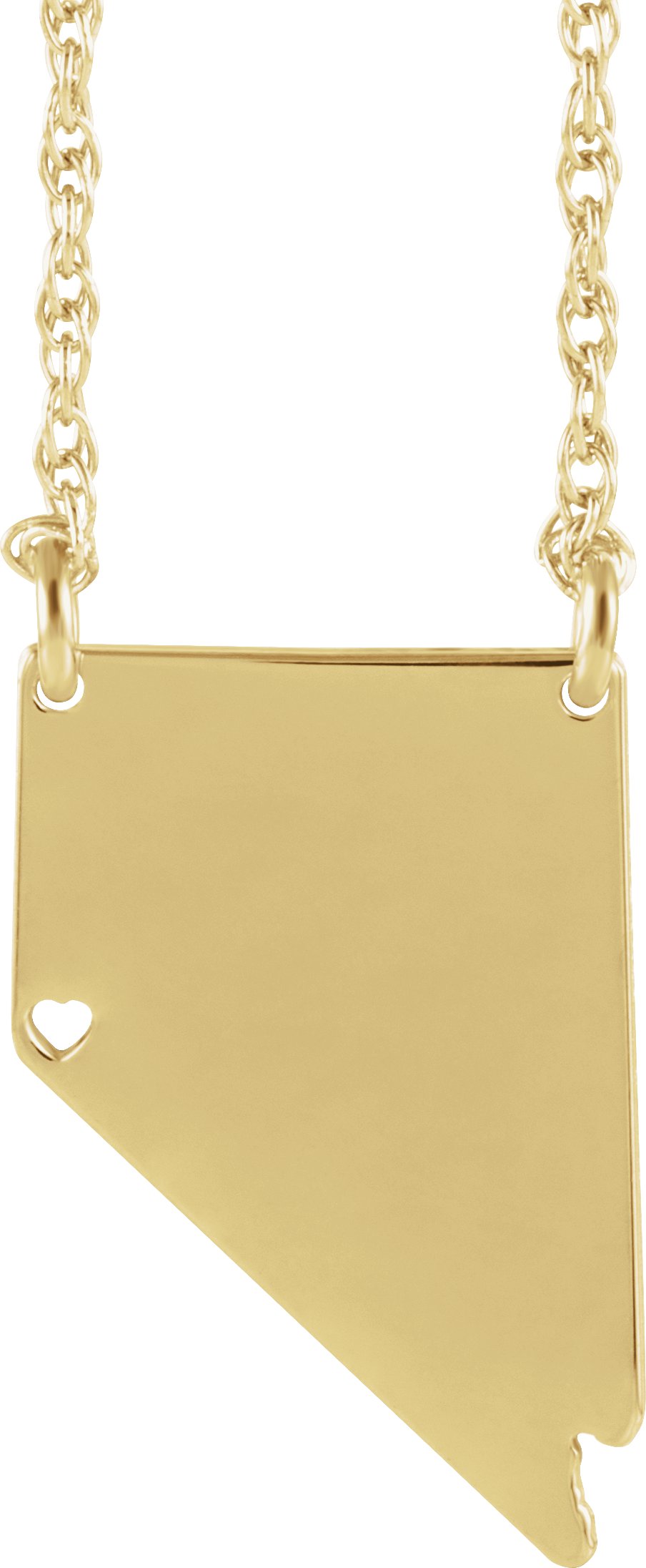 Engravable State with Heart-Pierced City Necklace