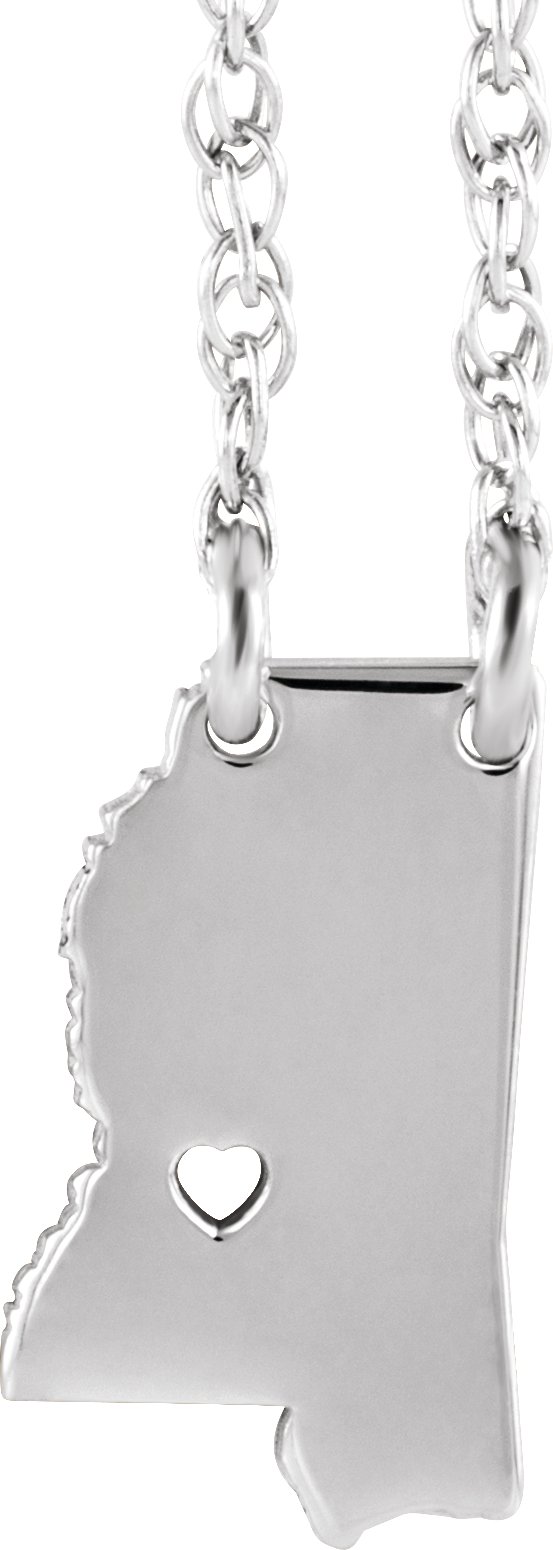 Engravable State with Heart-Pierced City Necklace