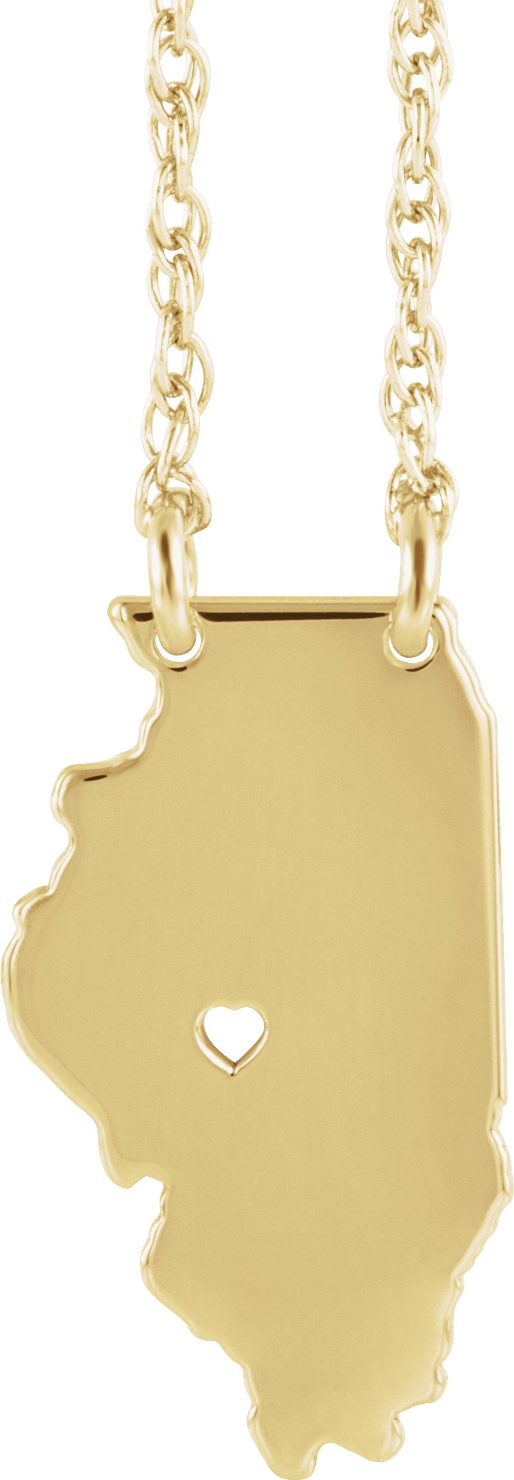 Engravable State with Heart-Pierced City Necklace