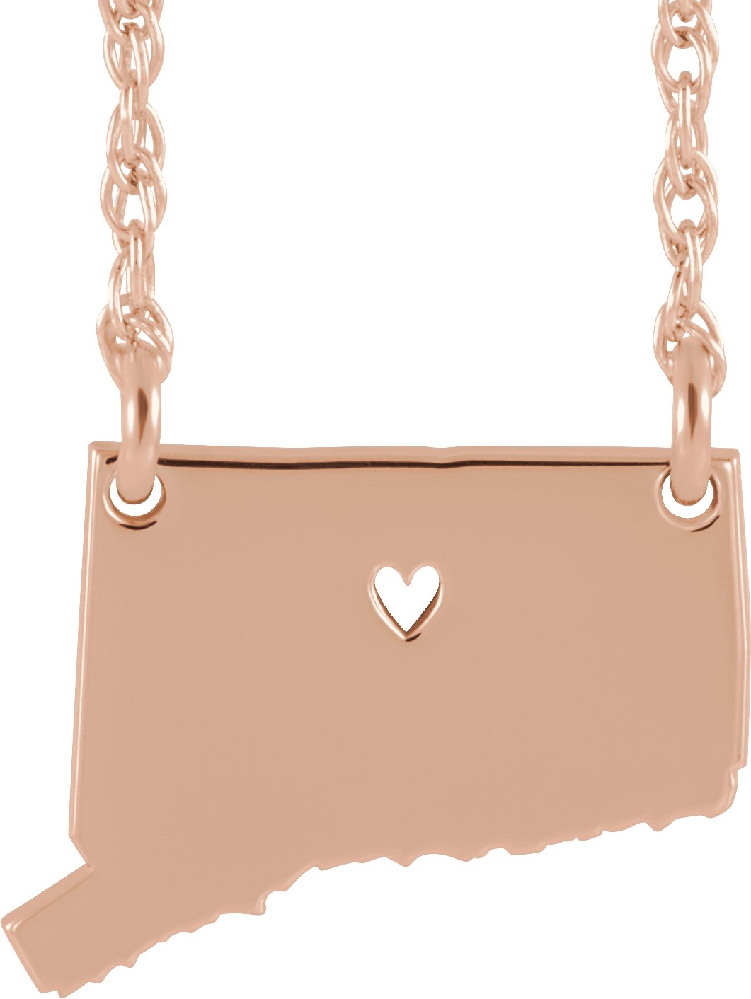 Engravable State with Heart-Pierced City Necklace