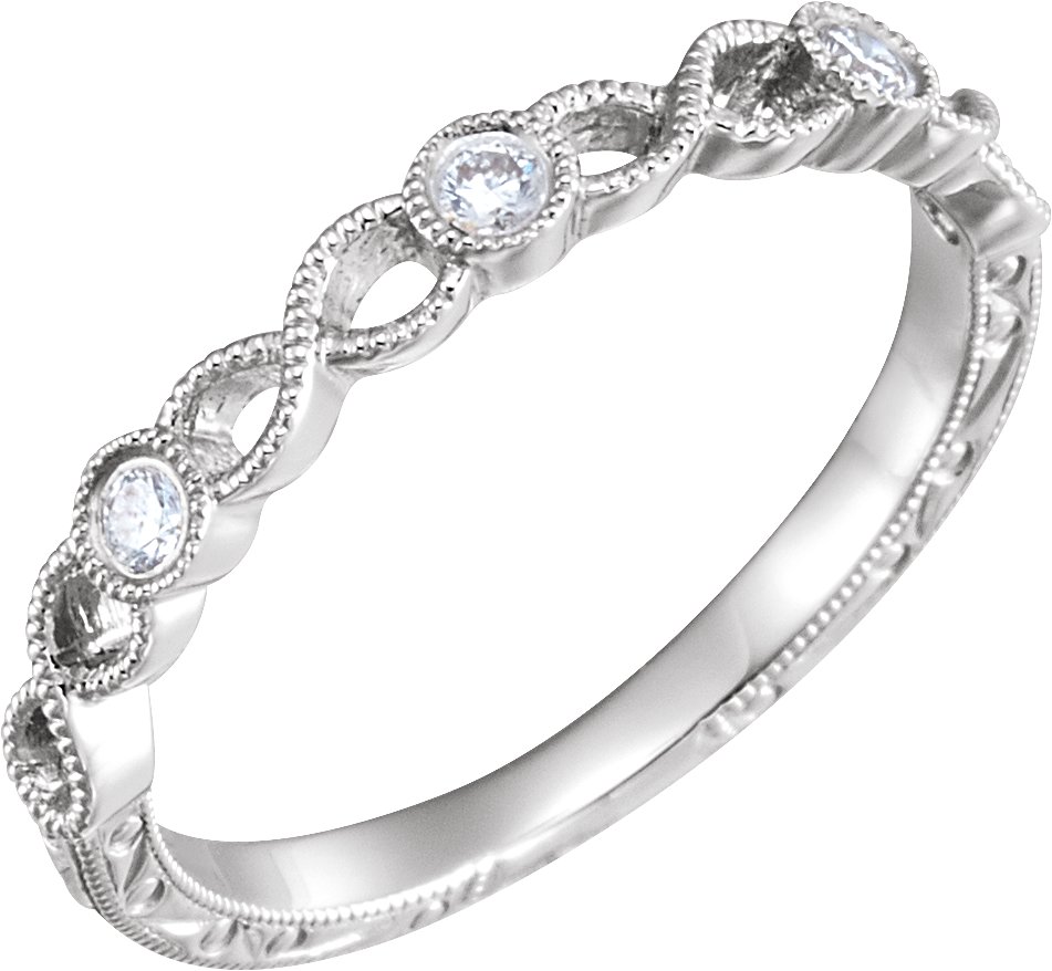 14K White 1/10 CTW Diamond Anniversary Band  