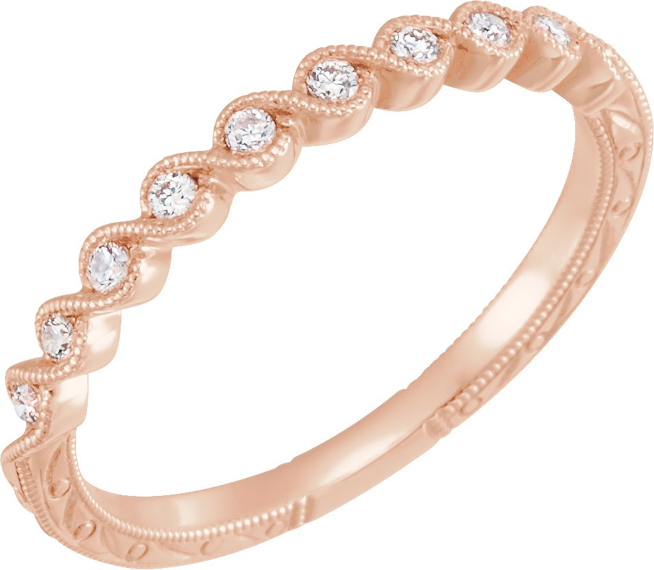 14K Rose 1/8 CTW Diamond Anniversary Band  