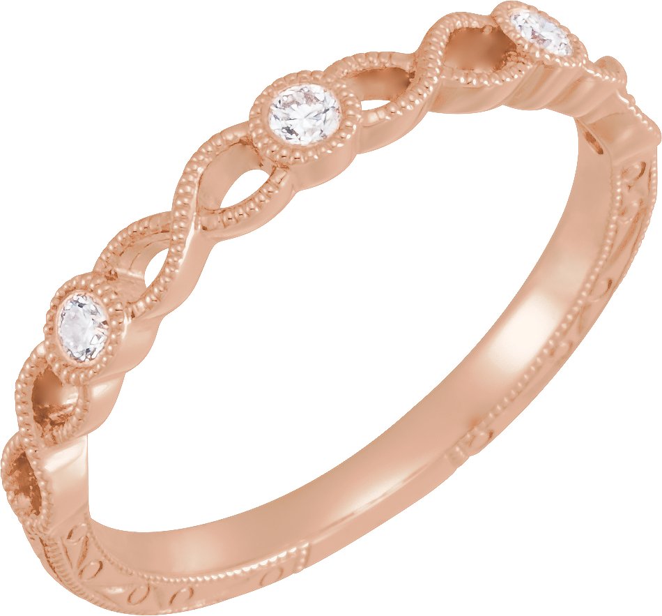 14K Rose 1/10 CTW Diamond Anniversary Band  