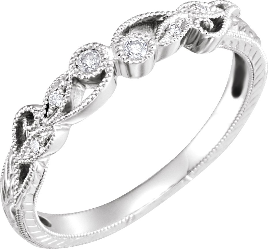 14K White .06 CTW Diamond Anniversary Band  