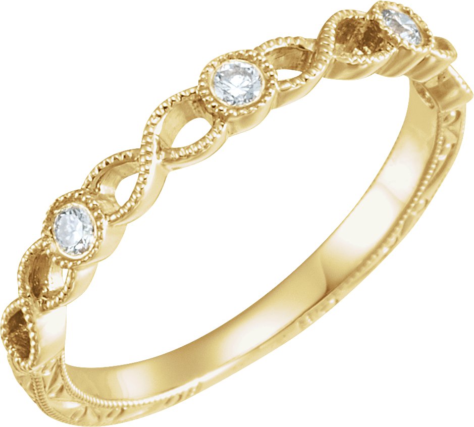 14K Yellow 1/10 CTW Diamond Anniversary Band  