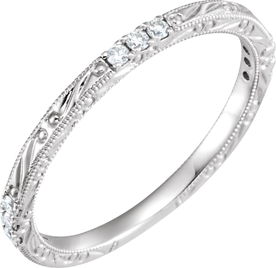 14K White 1/10 CTW Natural Diamond Anniversary Band