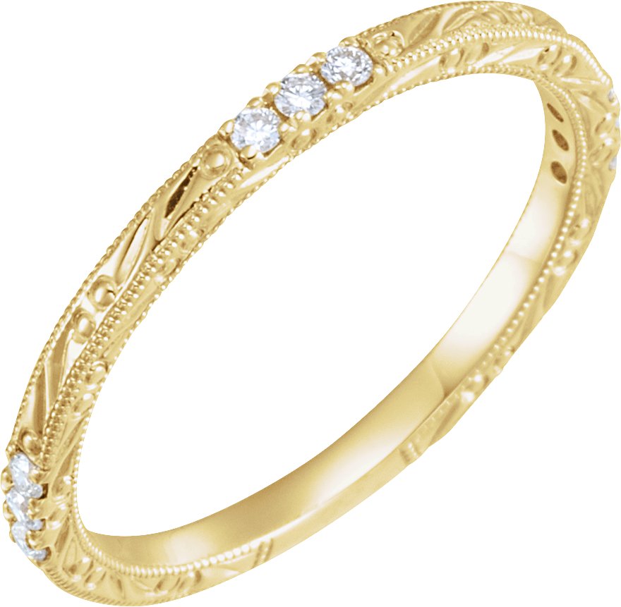 14K Yellow 1/10 CTW Diamond Anniversary Band  