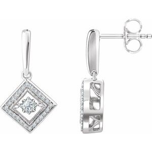 Sterling Silver 1/2 CTW Diamond Geometric Earrings  