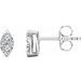 14K White 1/5 CTW Natural Diamond Cluster Earrings