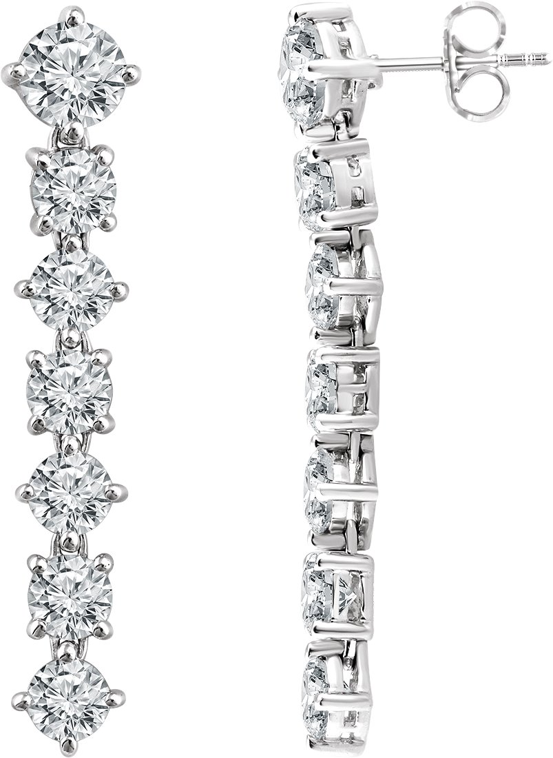 Sterling Silver Imitation White Cubic Zirconia Earrings 