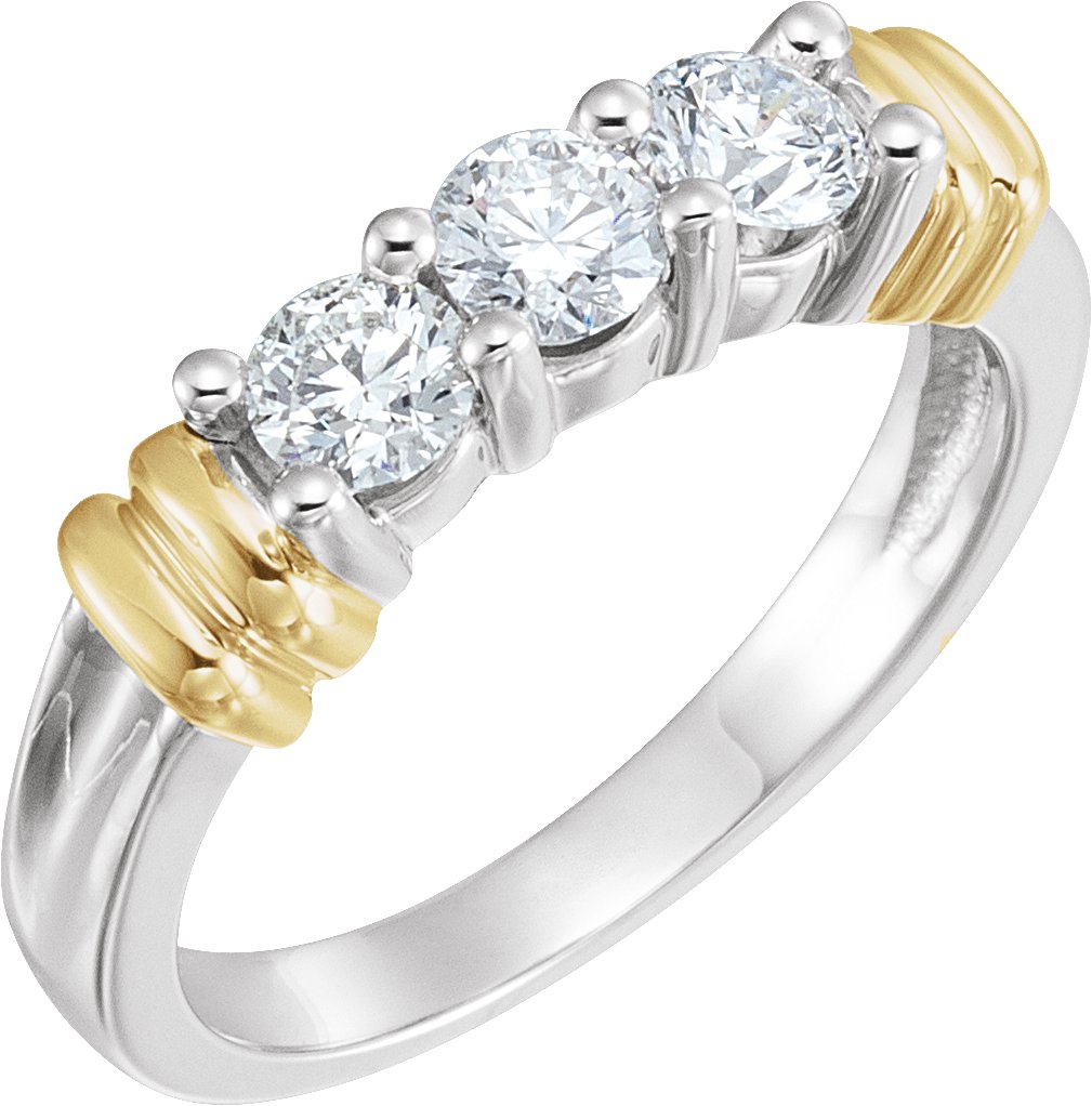 14K White and Yellow .75 CTW Diamond Anniversary Band Ref 295930