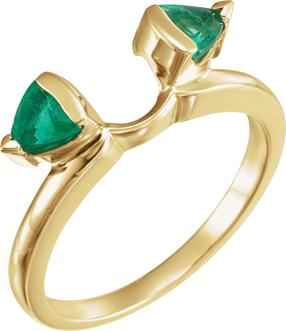 Natural Emerald Wrap-Style Enhancer – 14K Yellow Gold