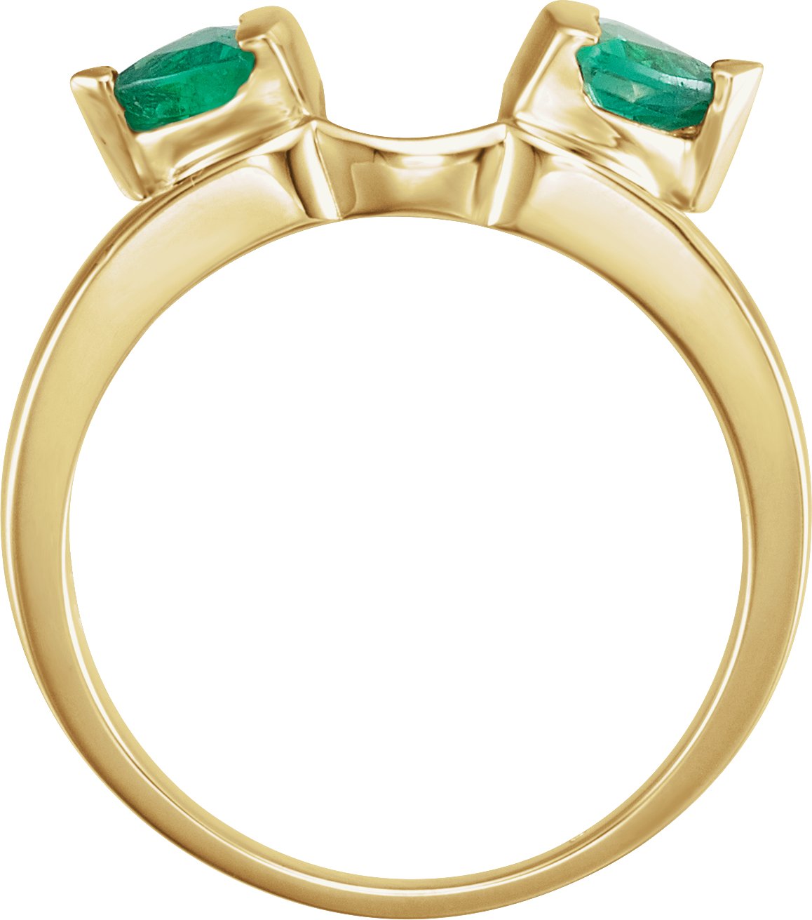 Alternative view of Natural Emerald Wrap-Style Enhancer – 14K Yellow Gold