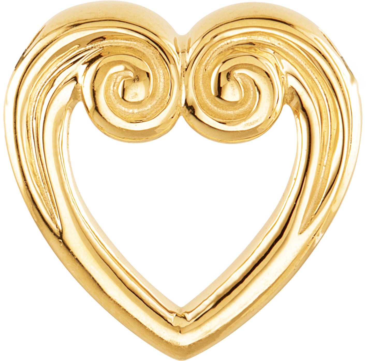 14K Yellow 19x19.5 mm Heart Slide Pendant