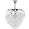 Sterling Silver Heart Locket with Cross Ref. 3899598