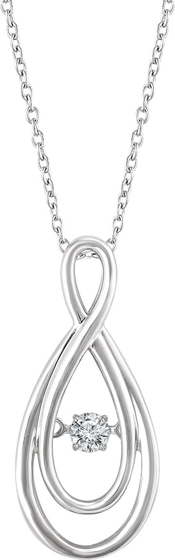 Sterling Silver 1/10 CT Natural Mystara Diamond® 16-18" Necklace  