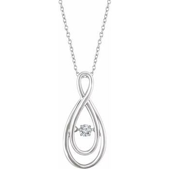 Sterling Silver .10 CT Mystara Diamond 18 inch Necklace Ref. 13380937