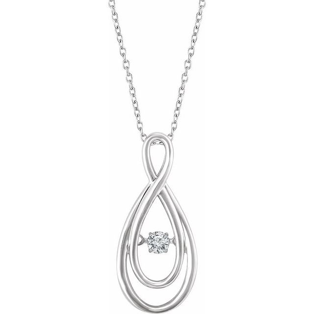 14K White 1/10 CT Natural Mystara DiamondÂ® 16-18" Necklace  