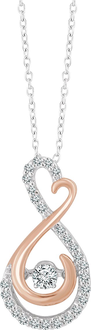 14K White & Rose 1/6 CTW Mystara Diamonds® 18" Necklace 