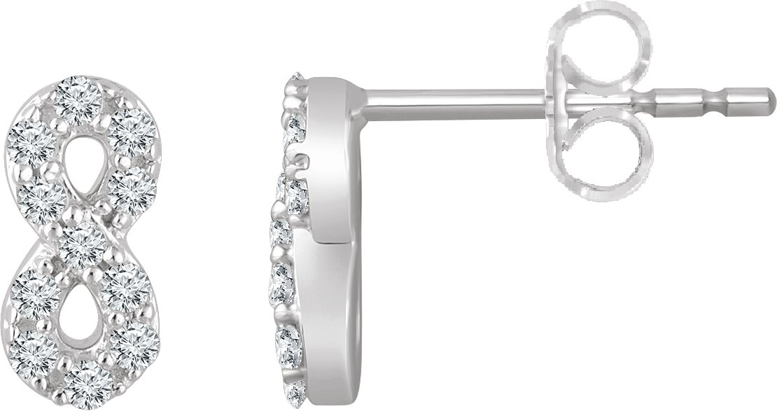 14K White 1/6 CTW Natural Diamond Infinity Earrings