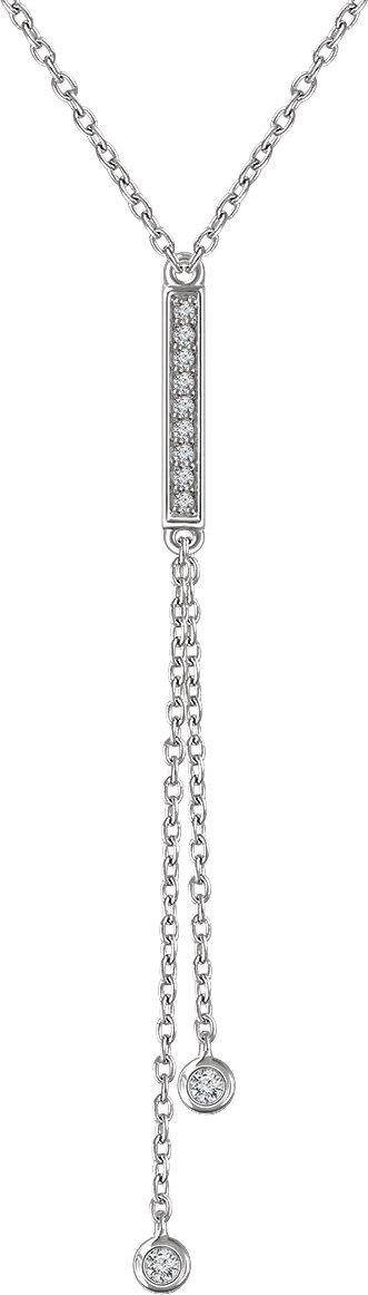 14K White 1/10 CTW Natural Diamond 16-18" Y Necklace