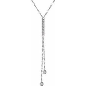 14K White 1/10 CTW Natural Diamond 16-18" Y Necklace