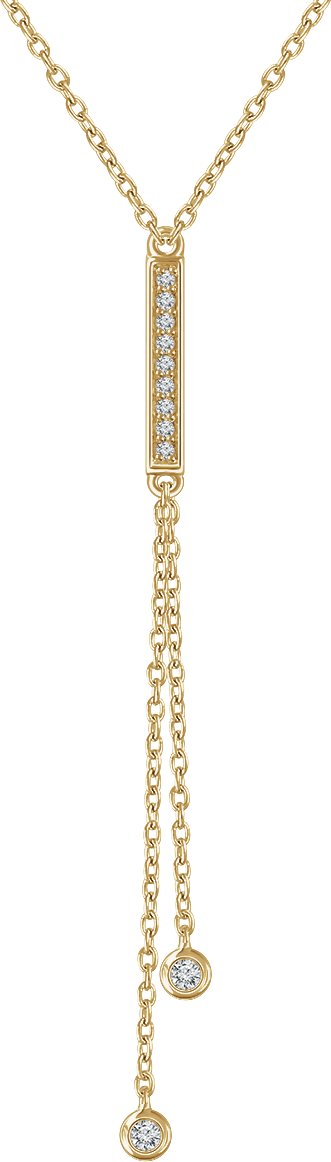 14K Yellow 1/10 CTW Diamond Bar Y 16-18 Necklace  