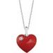 Sterling Silver .02 CT Natural Diamond Red Enamel Heart 18