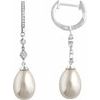 14K White Freshwater Cultured Pearl and .167 CTW Diamond Earrings Ref. 13295036