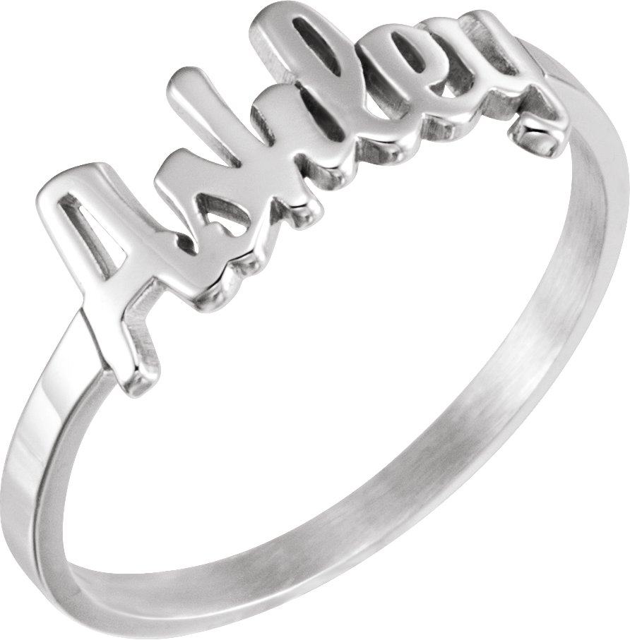 10K Gold Script Nameplate Ring