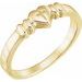 14K Yellow Heart & Cross Chastity Ring Size 7