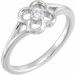 14K White .06 CT Natural Diamond Youth Flower Ring