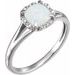 14K White Lab-Grown Opal & .05 CTW Natural Diamond Ring