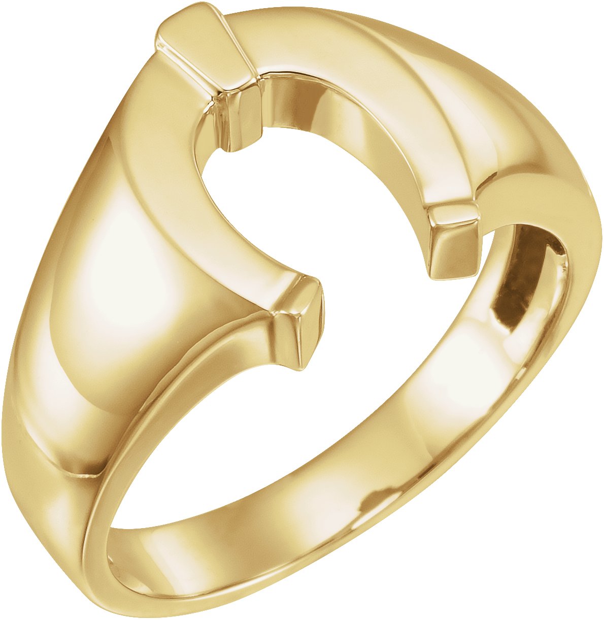 14K Yellow Men-s Horseshoe Ring