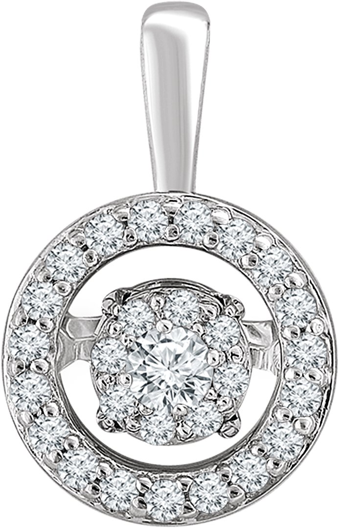 Sterling Silver .20 CTW Diamond Halo Style Mystara Pendant Ref. 13349259