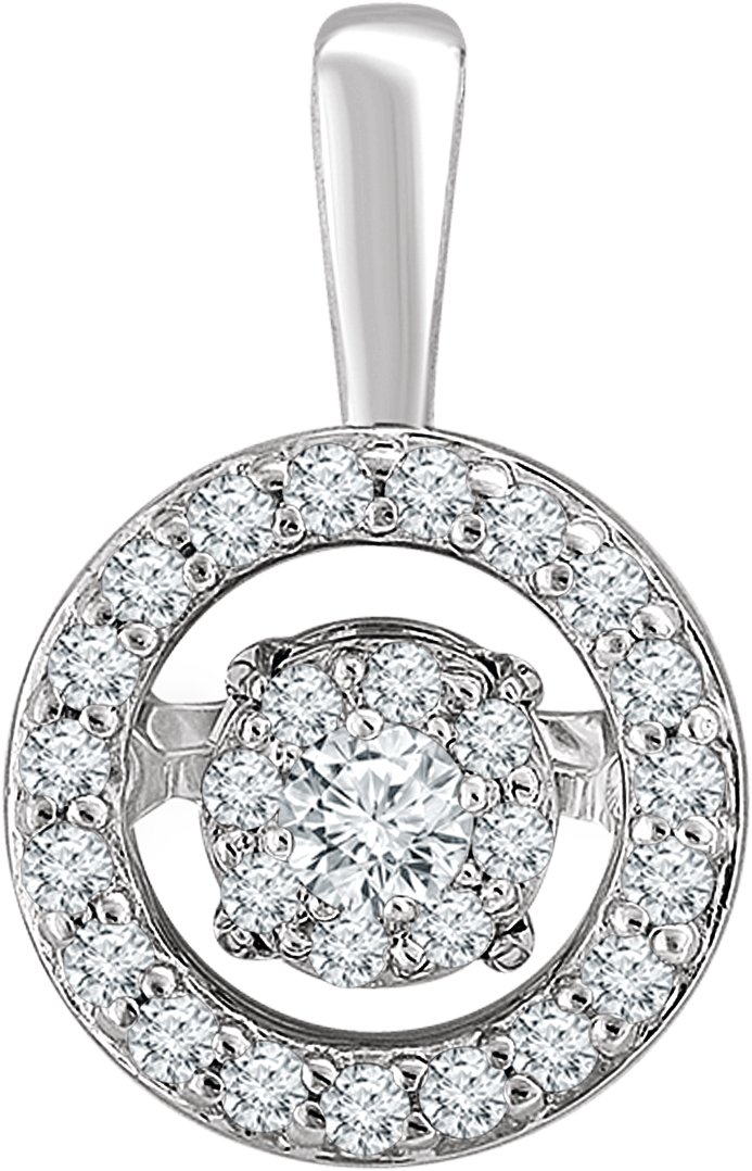 14K White 1/5 CTW Diamond Halo-Style Mystara® Pendant