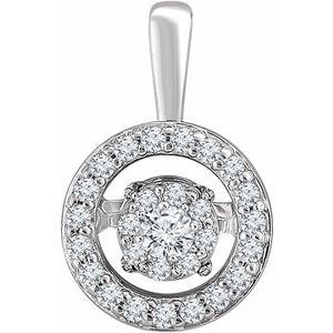 Sterling Silver 1/5 CTW Diamond Halo-Style Mystara® Pendant