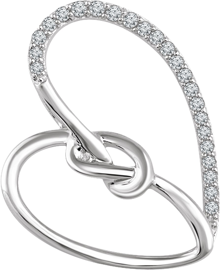 Sterling Silver 1/8 CTW Natural Diamond Heart Pendant  