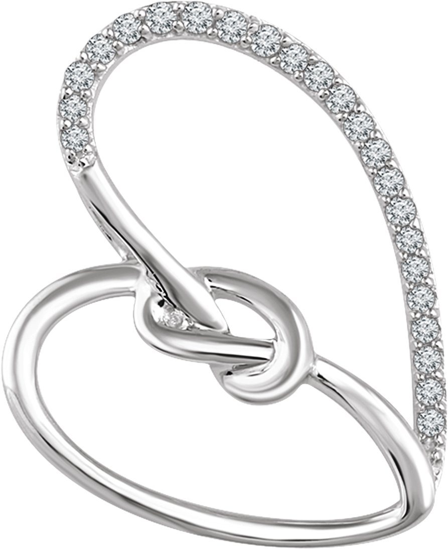 Sterling Silver .125 CTW Diamond Heart Knot Pendant Ref. 13349260