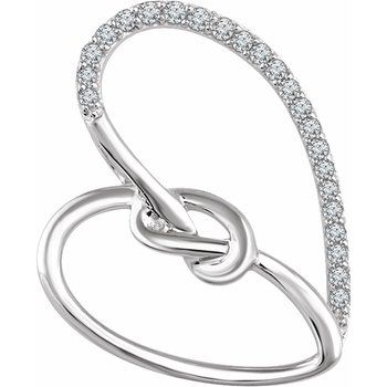 Sterling Silver .125 CTW Diamond Heart Knot Pendant Ref. 13349260