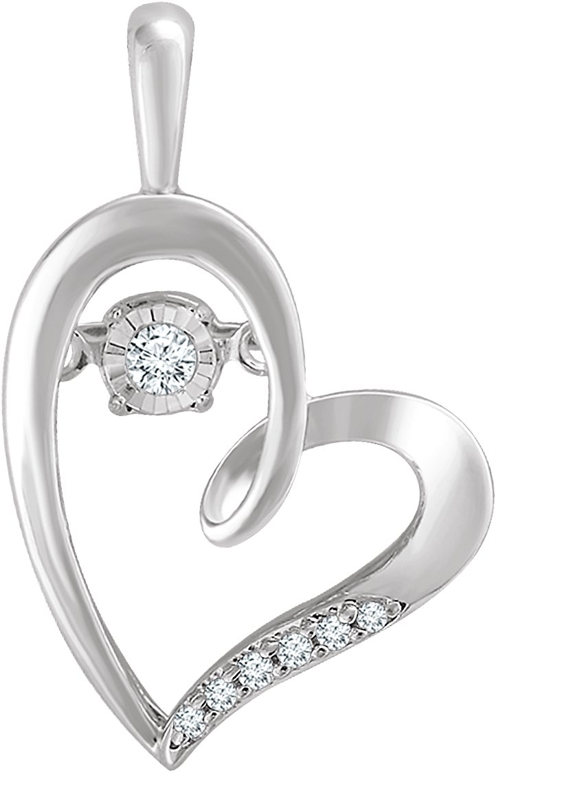 14K White .05 CTW Mystara Diamonds® Heart Pendant         