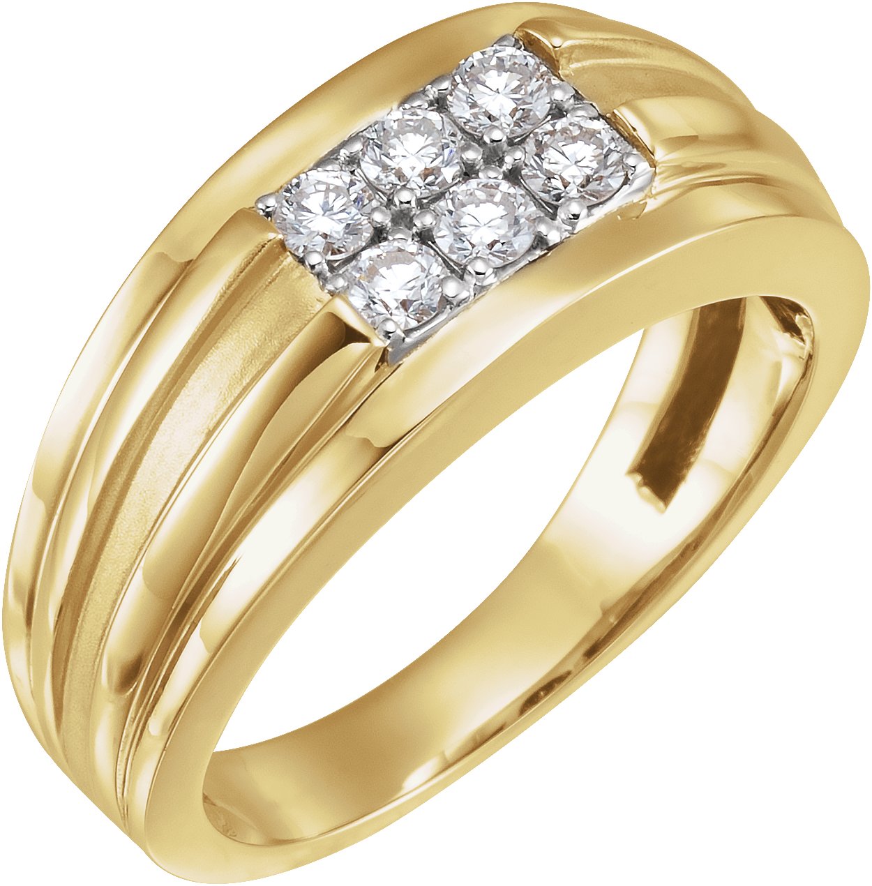 14K Yellow/White 1/2 CTW Diamond Illusion Ring