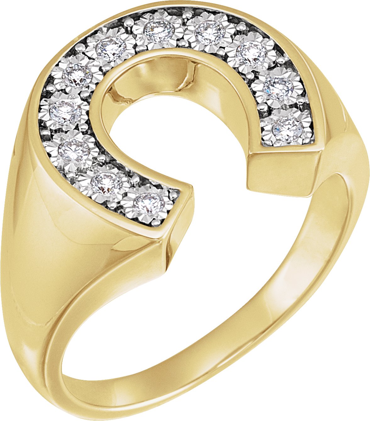 14K Yellow/White 1/4 CTW Natural Diamond Horseshoe Ring
